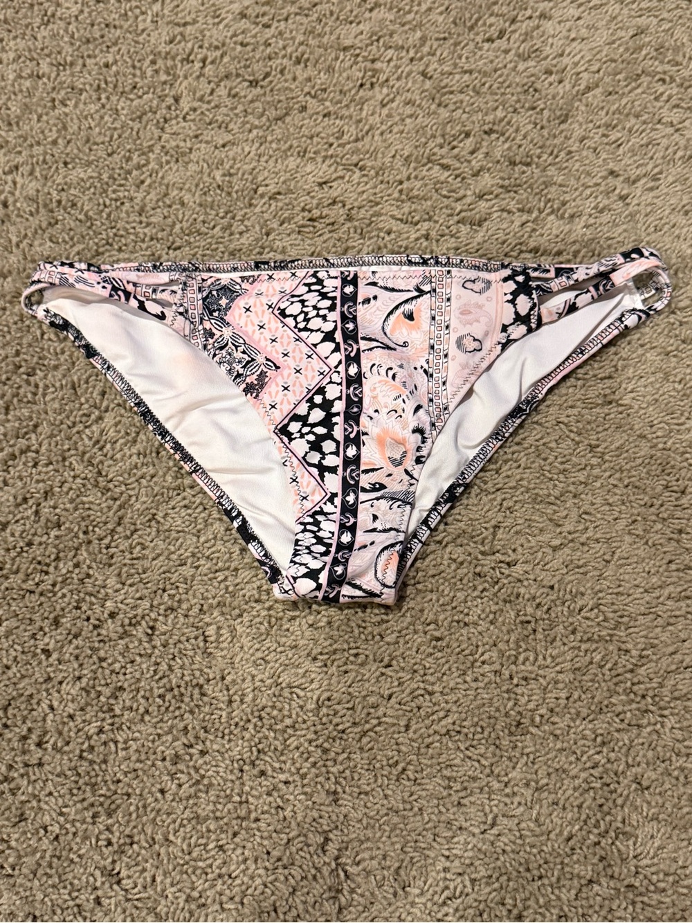 Victoria's Secret Pink and Black Paisley Bikini Bottom